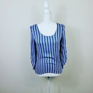 Anthro Drew Striped Blouse. Blue S#012